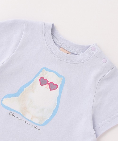 petit main（プティマイン）の「ネコグラフィックＴシャツ（Tシャツ/カットソー・キッズ・オフホワイト/ラベンダー・80ｃｍ/90cm/120cm/130cm/100cm/110cm）」の7枚目の写真