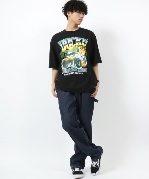 Duck Dude（ダックデュード）の「DUCK DUDE/ダックデュード ビッグシルエット トラックレースプリントTシャツ（Tシャツ/カットソー・レディース・ホワイト/ブラック/ブラック系その他/ホワイト系その他・M/L/XL）」の19枚目の写真