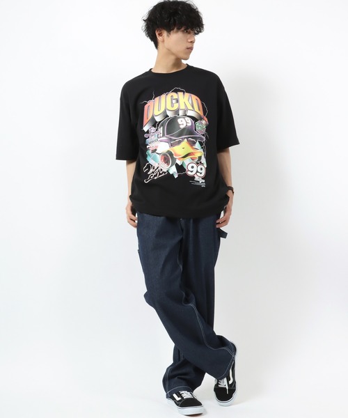 Duck Dude（ダックデュード）の「DUCK DUDE/ダックデュード ビッグシルエット トラックレースプリントTシャツ（Tシャツ/カットソー・レディース・ホワイト/ブラック/ブラック系その他/ホワイト系その他・M/L/XL）」の21枚目の写真