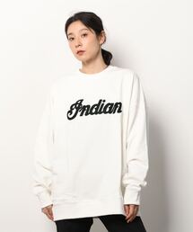 『INDIAN』刺繍+発砲プリント オーバーサイズトレーナー