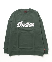 『INDIAN』刺繍+発砲プリント オーバーサイズトレーナー