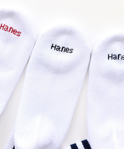 HANES（ヘインズ）の「HANES/ヘインズ クォーターレングスラインソックス 3足セット HMSCR202（ソックス/靴下・メンズ・ホワイト/ブラック・M）」の8枚目の写真