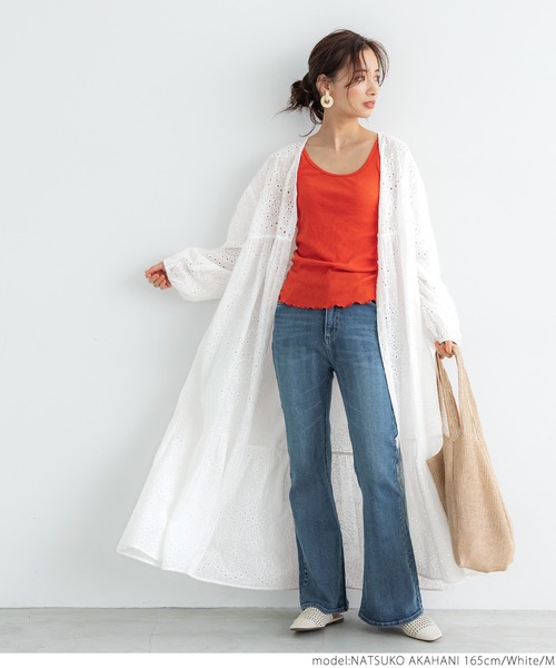 coca(coca)(コカ)の「カットワークガウンワンピース(ワンピース・レディース・ホワイト/ブラック・M/L)」の9枚目の写真