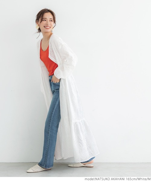 coca(coca)(コカ)の「カットワークガウンワンピース(ワンピース・レディース・ホワイト/ブラック・M/L)」の10枚目の写真