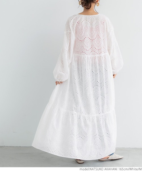 coca(coca)(コカ)の「カットワークガウンワンピース(ワンピース・レディース・ホワイト/ブラック・M/L)」の11枚目の写真