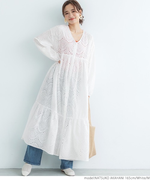coca(coca)(コカ)の「カットワークガウンワンピース(ワンピース・レディース・ホワイト/ブラック・M/L)」の12枚目の写真