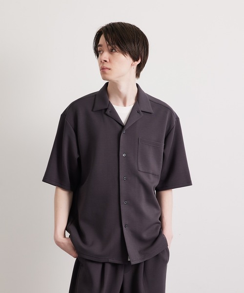 JUNRED(ジュンレッド)の「エアシルケット開襟半袖シャツ(シャツ/ブラウス・メンズ・ブルー/ベージュ/チャコールグレー・L/M/LL)」の3枚目の写真