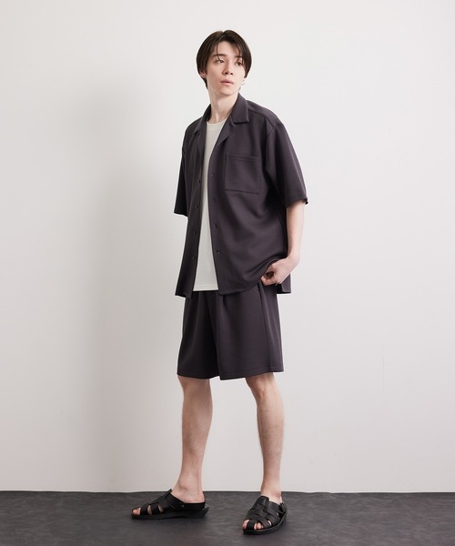 JUNRED(ジュンレッド)の「エアシルケット開襟半袖シャツ(シャツ/ブラウス・メンズ・ブルー/ベージュ/チャコールグレー・L/M/LL)」の14枚目の写真
