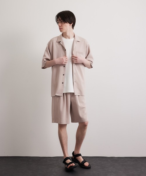 JUNRED(ジュンレッド)の「エアシルケット開襟半袖シャツ(シャツ/ブラウス・メンズ・ブルー/ベージュ/チャコールグレー・L/M/LL)」の7枚目の写真