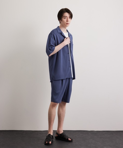 JUNRED(ジュンレッド)の「エアシルケット開襟半袖シャツ(シャツ/ブラウス・メンズ・ブルー/ベージュ/チャコールグレー・L/M/LL)」の12枚目の写真