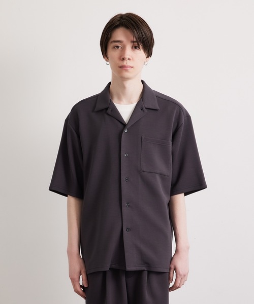 JUNRED(ジュンレッド)の「エアシルケット開襟半袖シャツ(シャツ/ブラウス・メンズ・ブルー/ベージュ/チャコールグレー・L/M/LL)」の5枚目の写真