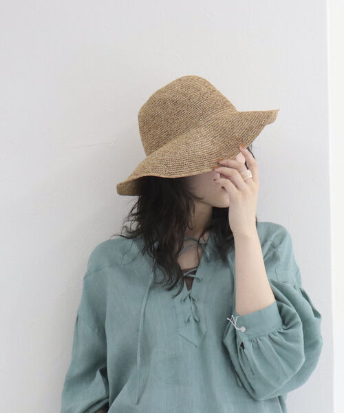 SUBLIME（サブライム）の「【SUBLIME/サブライム】PAPER CROCHE BALL HAT（ハット・レディース・ブラック/ベージュ・FREE）」の2枚目の写真