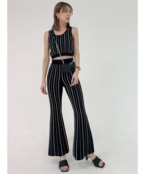 GYDA（ジェイダ）の「【セットアップ着用可】マルチストライプ SHORTニットタンクトップ（ニット/セーター・レディース・ブラック/ベージュ/オフホワイト・FREE）」の17枚目の写真