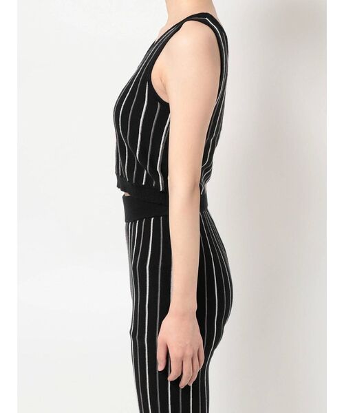 GYDA（ジェイダ）の「【セットアップ着用可】マルチストライプ SHORTニットタンクトップ（ニット/セーター・レディース・ブラック/ベージュ/オフホワイト・FREE）」の9枚目の写真