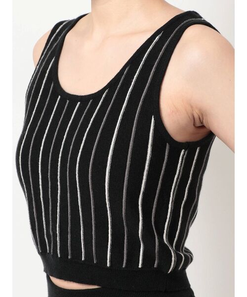 GYDA（ジェイダ）の「【セットアップ着用可】マルチストライプ SHORTニットタンクトップ（ニット/セーター・レディース・ブラック/ベージュ/オフホワイト・FREE）」の12枚目の写真