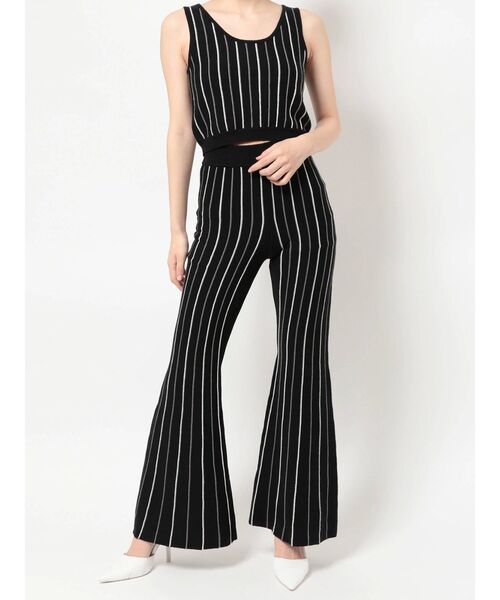 GYDA（ジェイダ）の「【セットアップ着用可】マルチストライプ SHORTニットタンクトップ（ニット/セーター・レディース・ブラック/ベージュ/オフホワイト・FREE）」の14枚目の写真