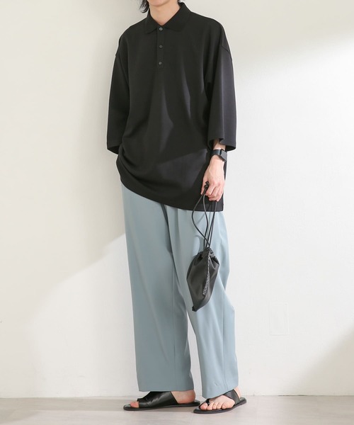 SENSE OF PLACE by URBAN RESEARCH（センスオブプレイスバイアーバンリサーチ）の「『ユニセックス』カノコルーズポロシャツ(5分袖)（ポロシャツ・メンズ・アイボリー/ブラック/ネイビー・MEDIUM/LARGE）」の21枚目の写真