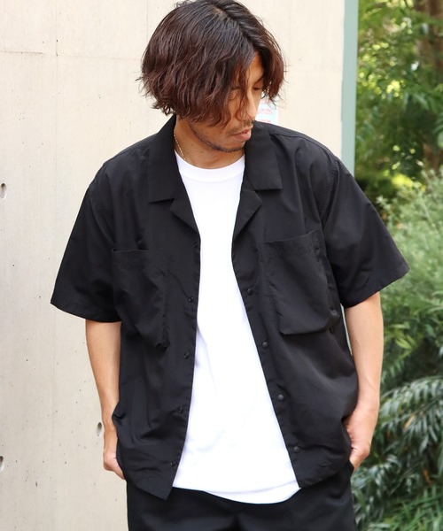 WILD THINGS（ワイルドシングス）の「WILDTHINGS/ワイルドシングス SUPPLEX CAMP SHIRT キャンプシャツ 開襟（シャツ/ブラウス・メンズ・ネイビー/ブラック・M/XL/L/S）」の17枚目の写真