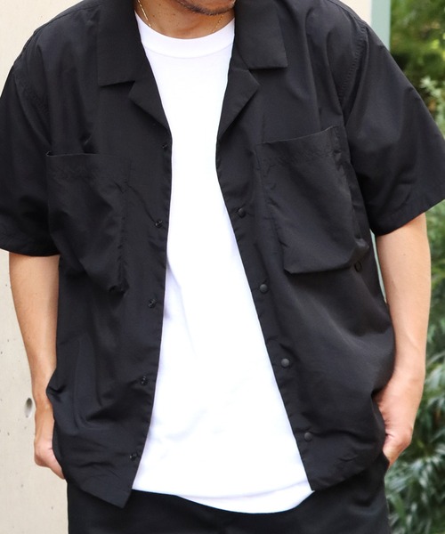 WILD THINGS（ワイルドシングス）の「WILDTHINGS/ワイルドシングス SUPPLEX CAMP SHIRT キャンプシャツ 開襟（シャツ/ブラウス・メンズ・ネイビー/ブラック・M/XL/L/S）」の18枚目の写真