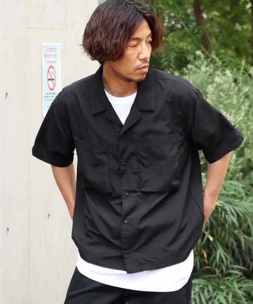 WILD THINGS（ワイルドシングス）の「WILDTHINGS/ワイルドシングス SUPPLEX CAMP SHIRT キャンプシャツ 開襟（シャツ/ブラウス・メンズ・ネイビー/ブラック・M/XL/L/S）」の15枚目の写真