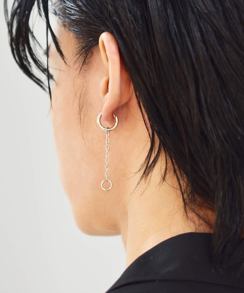 LHME（エルエイチエムイー）の「LHME リンクドロップピアス/サージカルステンレス316L（金属アレルギー対応）（ピアス（片耳用）・メンズ・A/B/D/F/G/I/L・ONE SIZE）」の10枚目の写真
