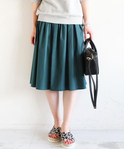 BEAUTY&YOUTH UNITED ARROWS（ビューティーアンドユースユナイテッドアローズ）の「BYSF タイプライターギャザースカート◆（スカート・レディース・オフホワイト/ライトピンク/ダークグリーン/ネイビー/コバルトブルー/ホワイト・フリー）」の3枚目の写真
