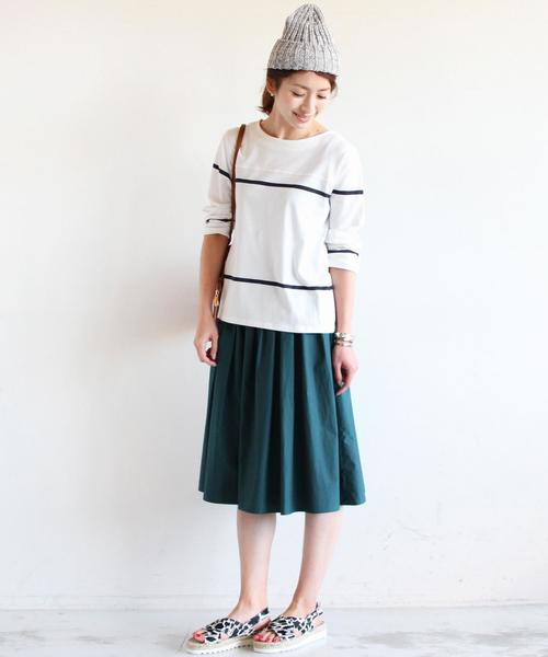 BEAUTY&YOUTH UNITED ARROWS（ビューティーアンドユースユナイテッドアローズ）の「BYSF タイプライターギャザースカート◆（スカート・レディース・オフホワイト/ライトピンク/ダークグリーン/ネイビー/コバルトブルー/ホワイト・フリー）」の16枚目の写真