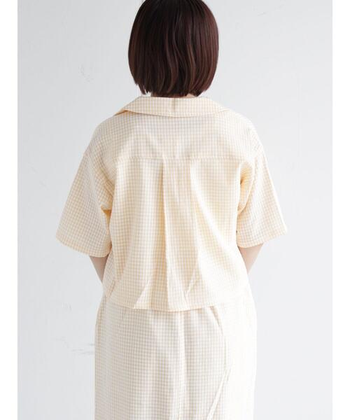 ehka sopo（エヘカソポ）の「ギンガムチェックテーラードカラーシャツ(セットアップ可)（シャツ/ブラウス・レディース・ブラック/ベージュ/グリーン・ﾌﾘ-）」の16枚目の写真