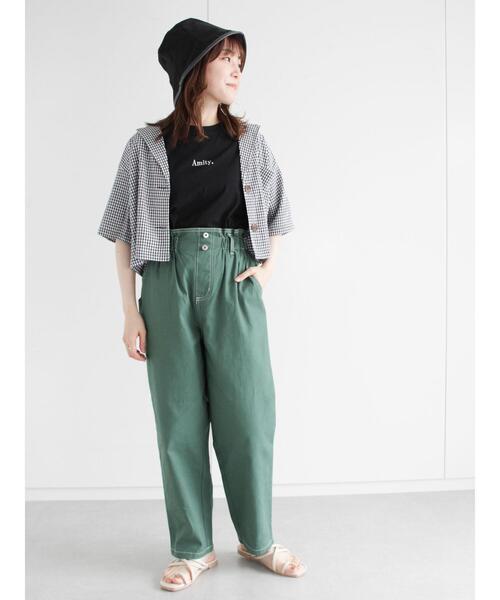 ehka sopo（エヘカソポ）の「ギンガムチェックテーラードカラーシャツ(セットアップ可)（シャツ/ブラウス・レディース・ブラック/ベージュ/グリーン・ﾌﾘ-）」の17枚目の写真