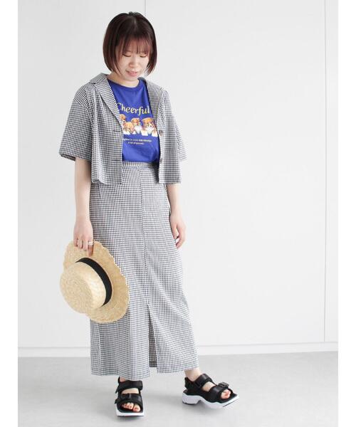 ehka sopo（エヘカソポ）の「ギンガムチェックテーラードカラーシャツ(セットアップ可)（シャツ/ブラウス・レディース・ブラック/ベージュ/グリーン・ﾌﾘ-）」の21枚目の写真