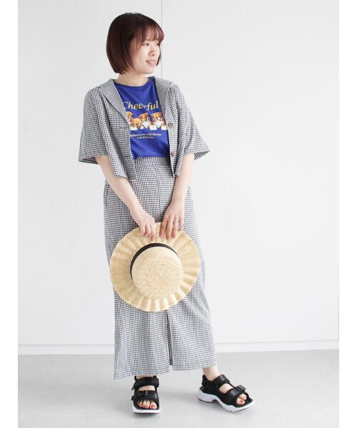 ehka sopo（エヘカソポ）の「ギンガムチェックテーラードカラーシャツ(セットアップ可)（シャツ/ブラウス・レディース・ブラック/ベージュ/グリーン・ﾌﾘ-）」の22枚目の写真