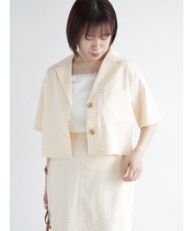 ehka sopo | ギンガムチェックテーラードカラーシャツ（セットアップ可）(シャツ/ブラウス)