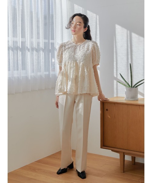 【美品】Ayla feather lace blouse Ayla（アイラ）の「feather lace blouse（シャツ/ブラウス