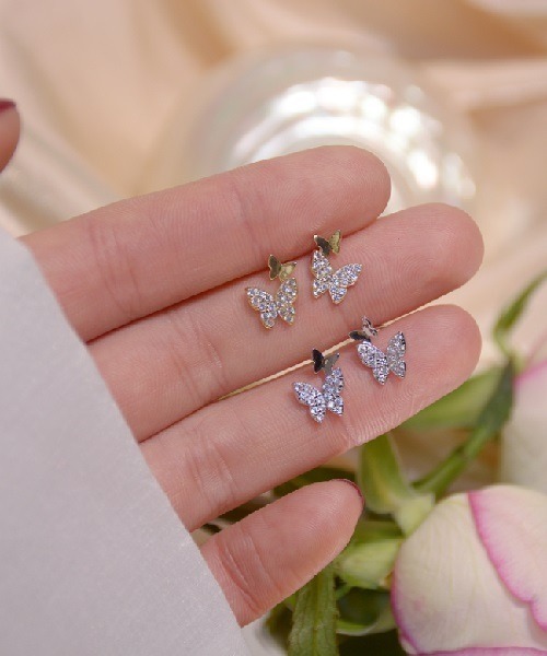 Ritomo De Ricco（リトモ・デ・リコ）の「シルバー925ポスト　バタフライピアスセット（ピアス（両耳用）・レディース・A/B・FREE）」の3枚目の写真