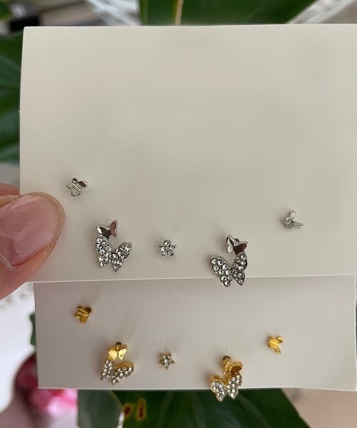 Ritomo De Ricco（リトモ・デ・リコ）の「シルバー925ポスト　バタフライピアスセット（ピアス（両耳用）・レディース・A/B・FREE）」の5枚目の写真