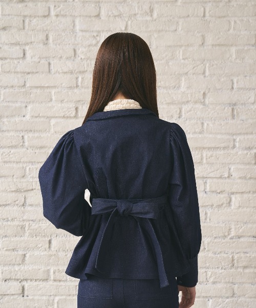 MIRO AMURETTE（ミロアミュレット）の「paris denim jacket/ペプラムデニムジャケット（デニムジャケット・レディース・ネイビー・FREE）」の10枚目の写真
