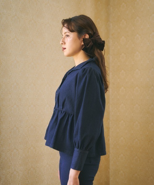 MIRO AMURETTE（ミロアミュレット）の「paris denim jacket/ペプラムデニムジャケット（デニムジャケット・レディース・ネイビー・FREE）」の5枚目の写真