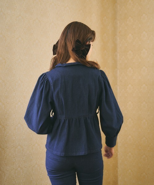 MIRO AMURETTE（ミロアミュレット）の「paris denim jacket/ペプラムデニムジャケット（デニムジャケット・レディース・ネイビー・FREE）」の21枚目の写真