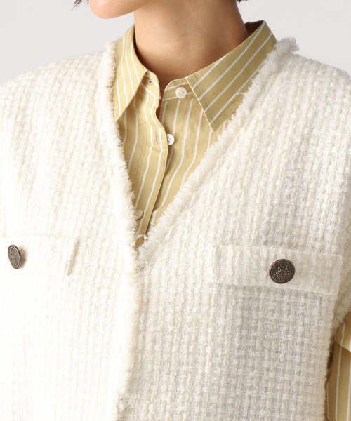 A part by（アパートバイ）の「ウールコンツイードベスト　157404（ベスト・レディース・ブラック/アイボリー・FREE）」の16枚目の写真