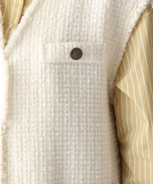 A part by（アパートバイ）の「ウールコンツイードベスト　157404（ベスト・レディース・ブラック/アイボリー・FREE）」の20枚目の写真