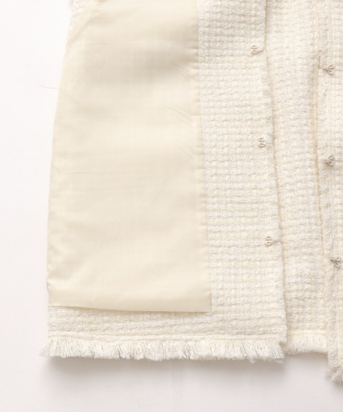 即決　感謝企画　ハンドメイドラスト１☆ウールツイードウールツイードヘリンボーンミルクティー色Aラインワンピース 大きい　ゆったり | Ｓｗｅｅｔ＆Ｓｈｅｅｐ - 新作発売1⁄10 ツイードベスト