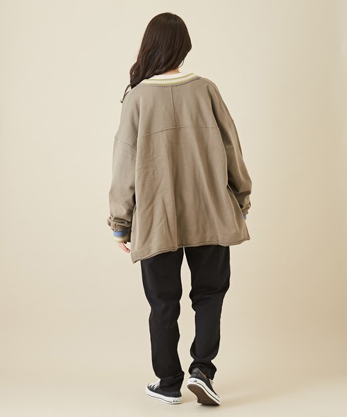 CUBE SUGAR(キューブシュガー)の「WEB限定無地ツイルウエストゴムテーパードパンツ(チノパンツ・レディース・ベージュ/カーキ/ブラック・M/L/LL)」の14枚目の写真