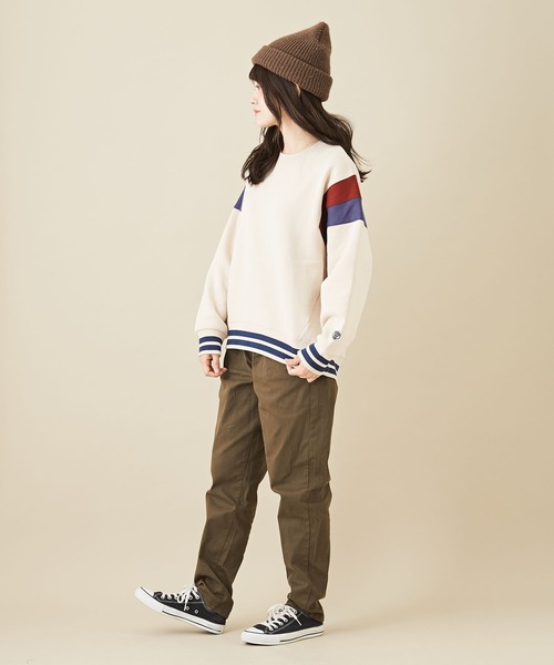 CUBE SUGAR(キューブシュガー)の「WEB限定無地ツイルウエストゴムテーパードパンツ(チノパンツ・レディース・ベージュ/カーキ/ブラック・M/L/LL)」の21枚目の写真