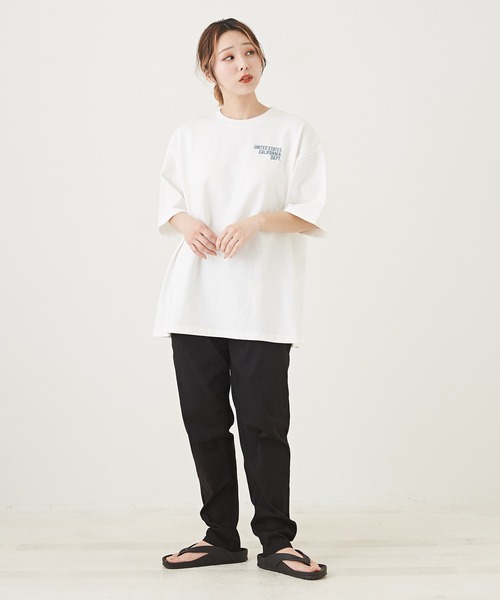 CUBE SUGAR(キューブシュガー)の「WEB限定無地ツイルウエストゴムテーパードパンツ(チノパンツ・レディース・ベージュ/カーキ/ブラック・M/L/LL)」の4枚目の写真