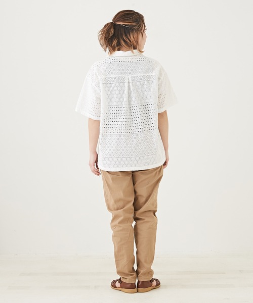 CUBE SUGAR(キューブシュガー)の「WEB限定無地ツイルウエストゴムテーパードパンツ(チノパンツ・レディース・ベージュ/カーキ/ブラック・M/L/LL)」の9枚目の写真