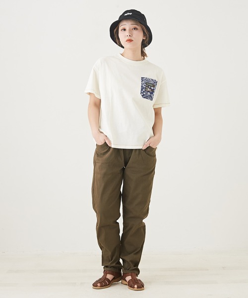 CUBE SUGAR(キューブシュガー)の「WEB限定無地ツイルウエストゴムテーパードパンツ(チノパンツ・レディース・ベージュ/カーキ/ブラック・M/L/LL)」の10枚目の写真