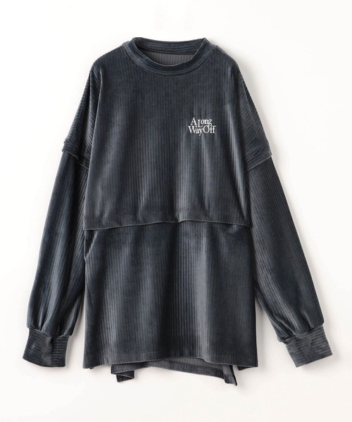 179/WG(イチナナキュウダブルジー)の「2WAYベロアチュニックロンTEE(Tシャツ/カットソー・レディース・ブルー/グレー/オフホワイト・FREE)」の6枚目の写真