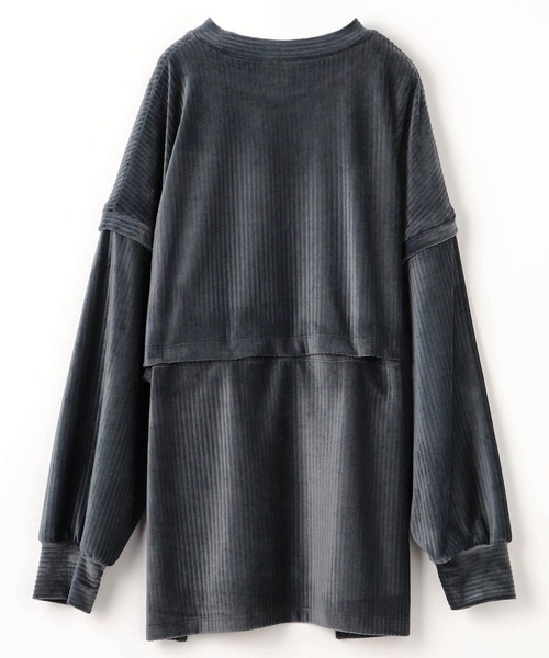 179/WG(イチナナキュウダブルジー)の「2WAYベロアチュニックロンTEE(Tシャツ/カットソー・レディース・ブルー/グレー/オフホワイト・FREE)」の7枚目の写真