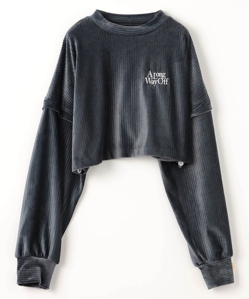 179/WG(イチナナキュウダブルジー)の「2WAYベロアチュニックロンTEE(Tシャツ/カットソー・レディース・ブルー/グレー/オフホワイト・FREE)」の12枚目の写真