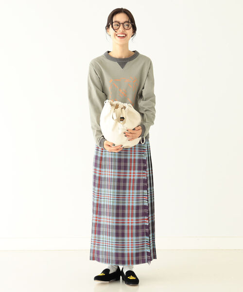 BEAMS BOY（ビームスボーイ）の「NAPRON × BEAMS BOY / 別注 ヘリンボーン ステンシル ペイシェントバッグ（トートバッグ・レディース・ナチュラル/オリーブ・ONE SIZE）」の3枚目の写真